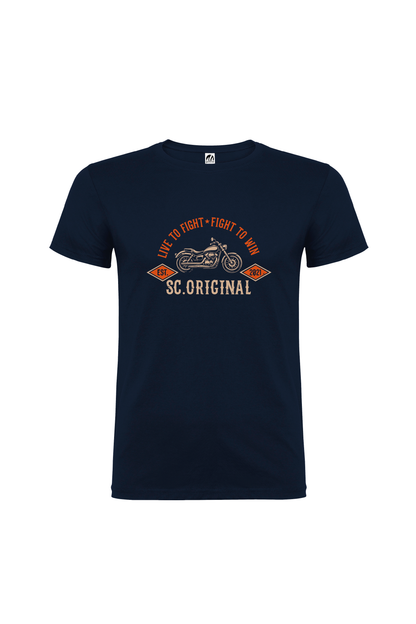 Camiseta Manga Corta Hombre Personalizada "Live to fight"