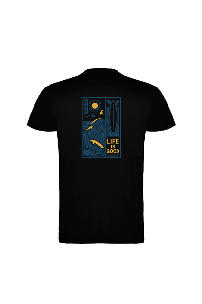 Camiseta Manga Corta Hombre Personalizada "Life is good"