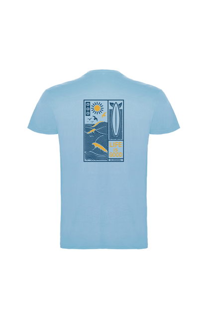 Camiseta Manga Corta Hombre Personalizada "Life is good"