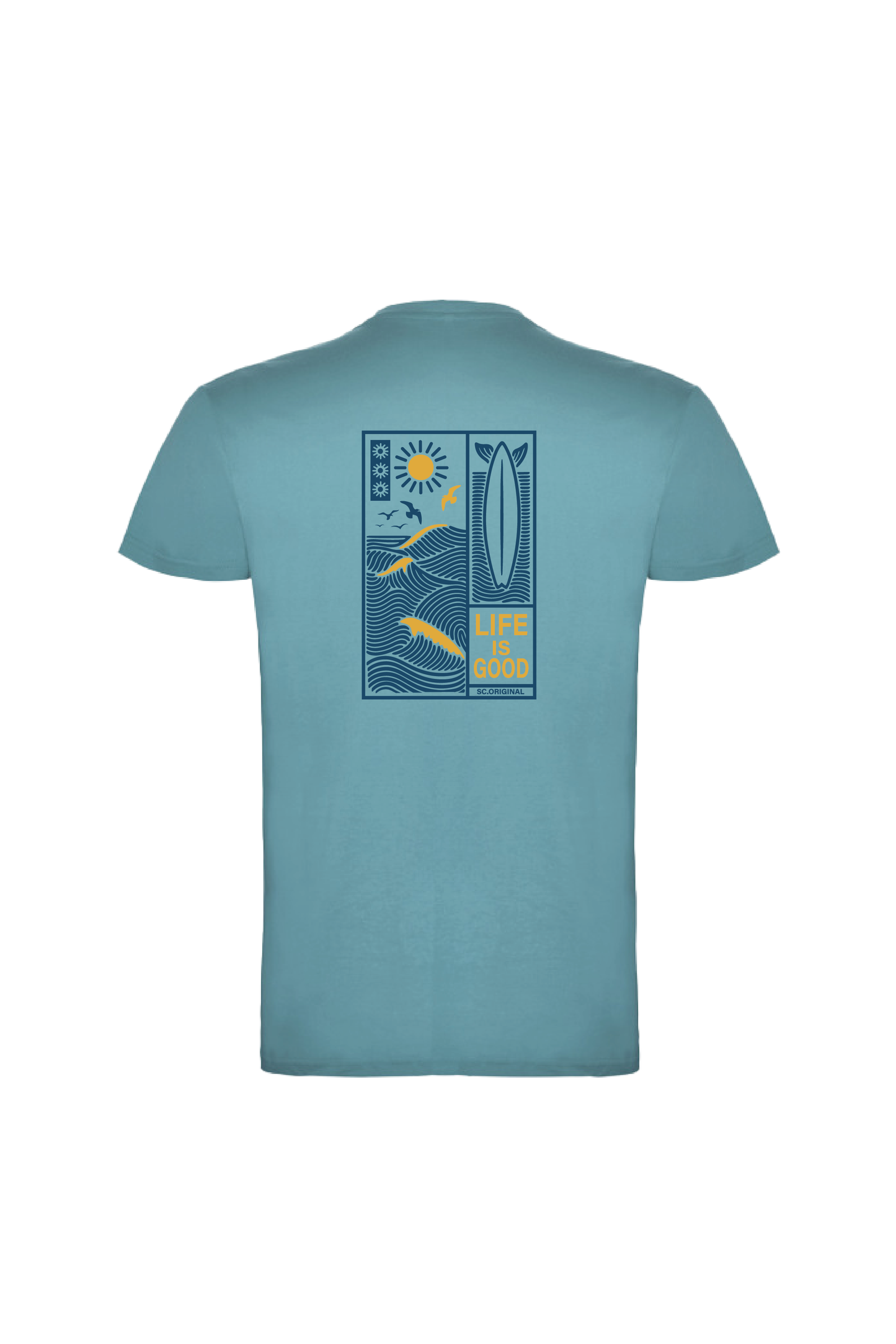 Camiseta Manga Corta Hombre Personalizada "Life is good"