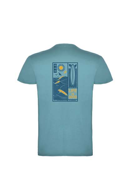 Camiseta Manga Corta Hombre Personalizada "Life is good"