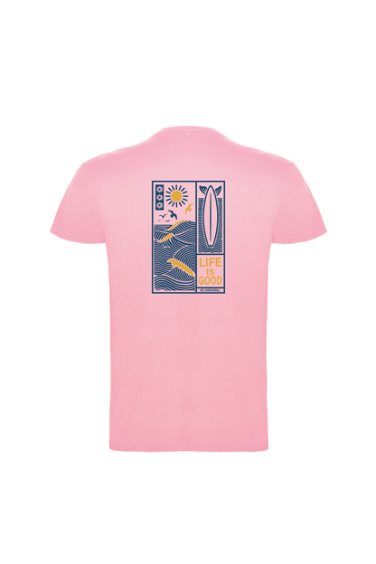 Camiseta Manga Corta Hombre Personalizada "Life is good"