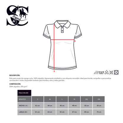 Polo manga corta mujer Turquesa