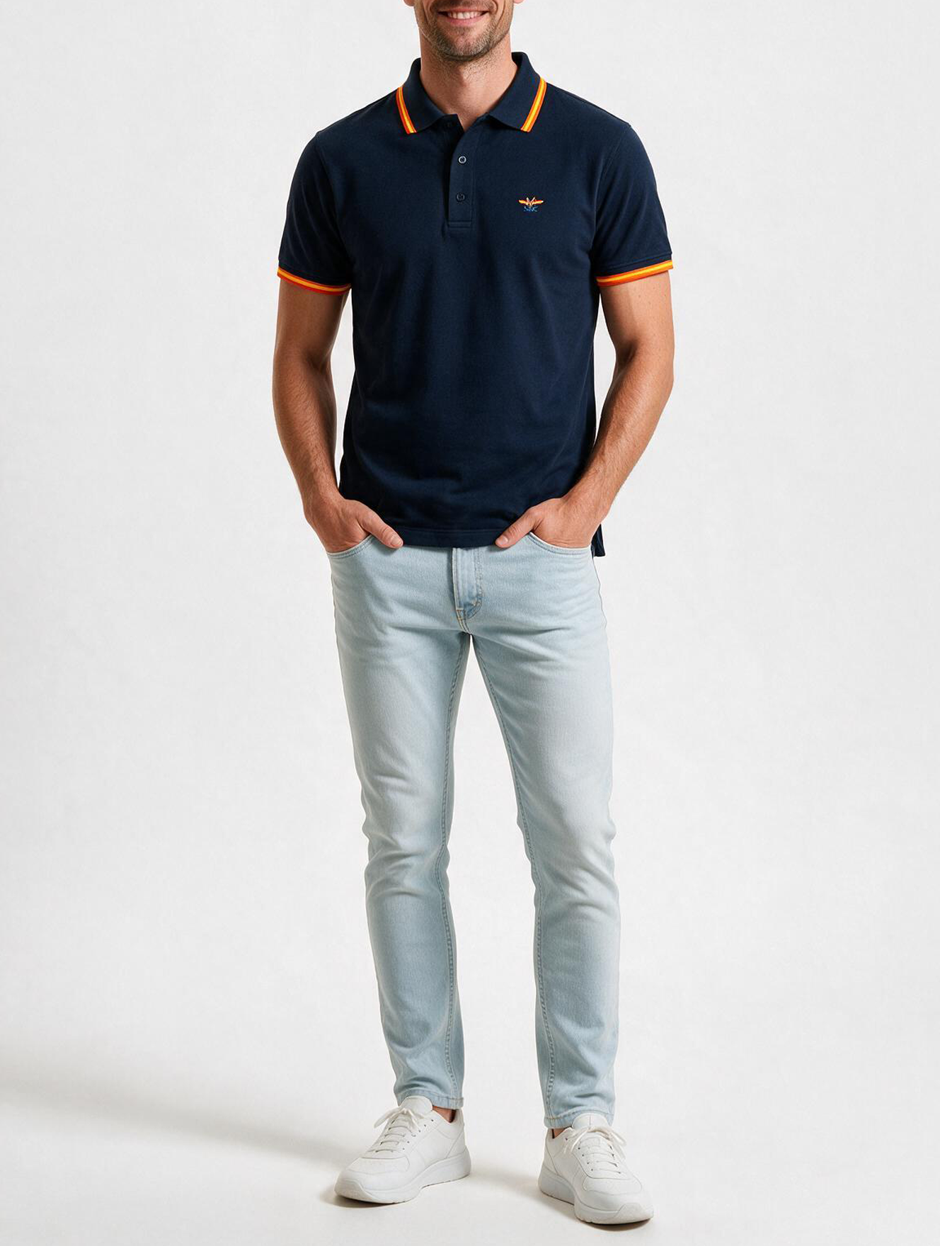Polo hombre manga corta NATION Marino