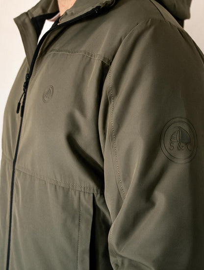 Chaqueta Hombre Verde Con Capucha