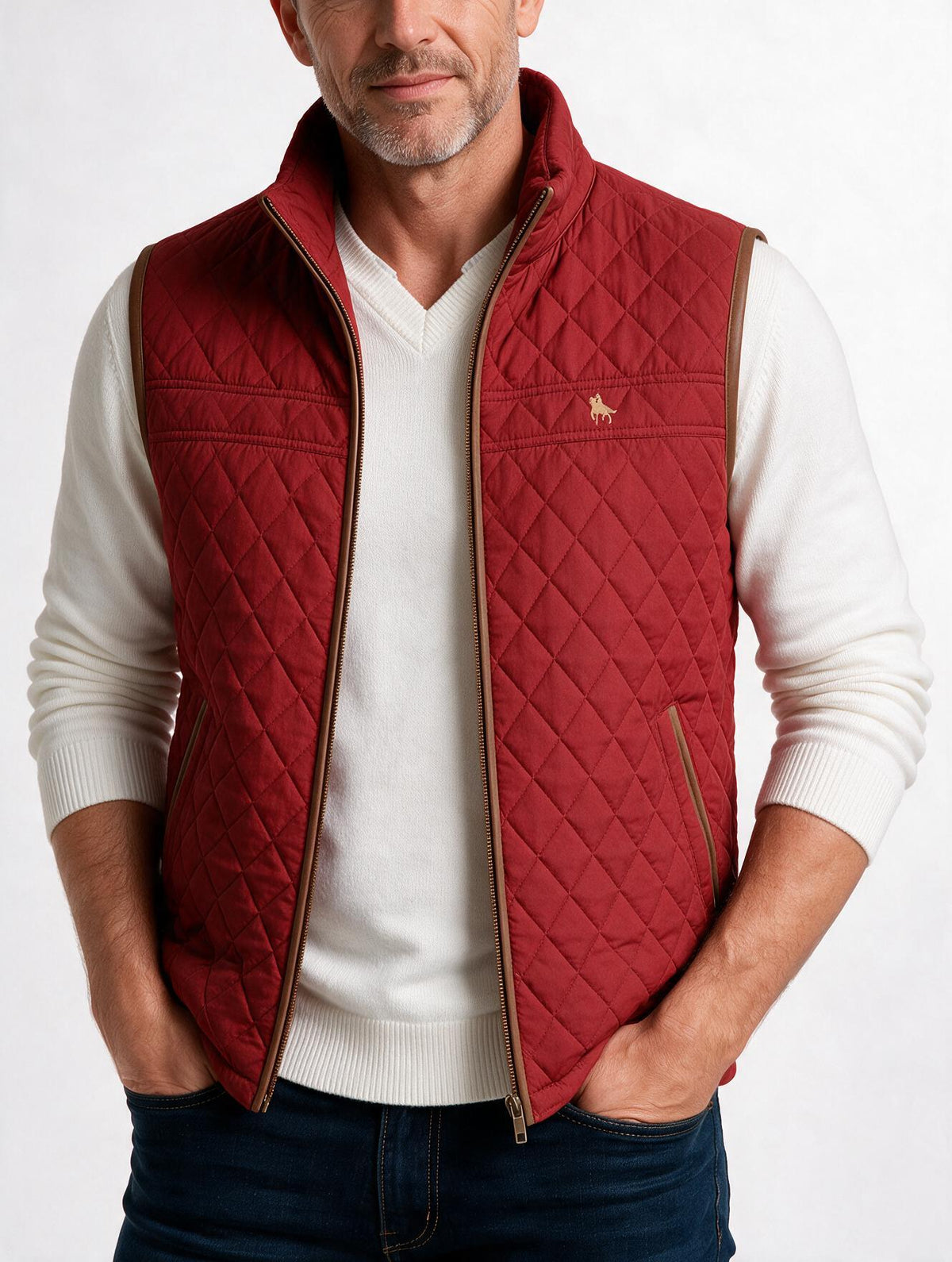 Chaleco modelo rombos Granate