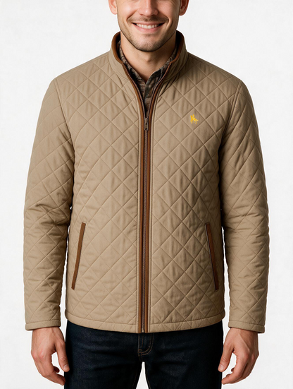 Chaqueta rombos Beige