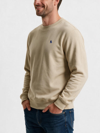 Sudadera Básica con bordado Arena