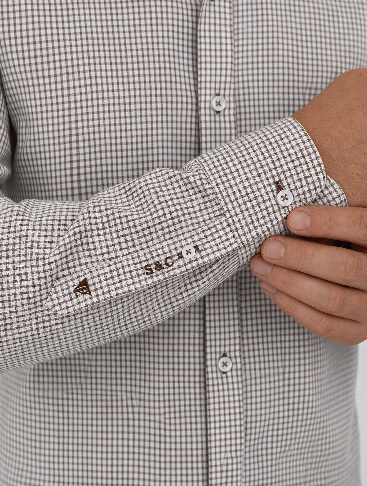 Camisa hombre manga larga Belmont Marrón