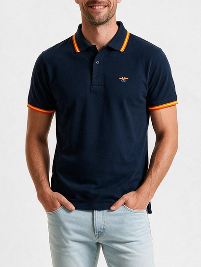 Polo hombre manga corta NATION Marino