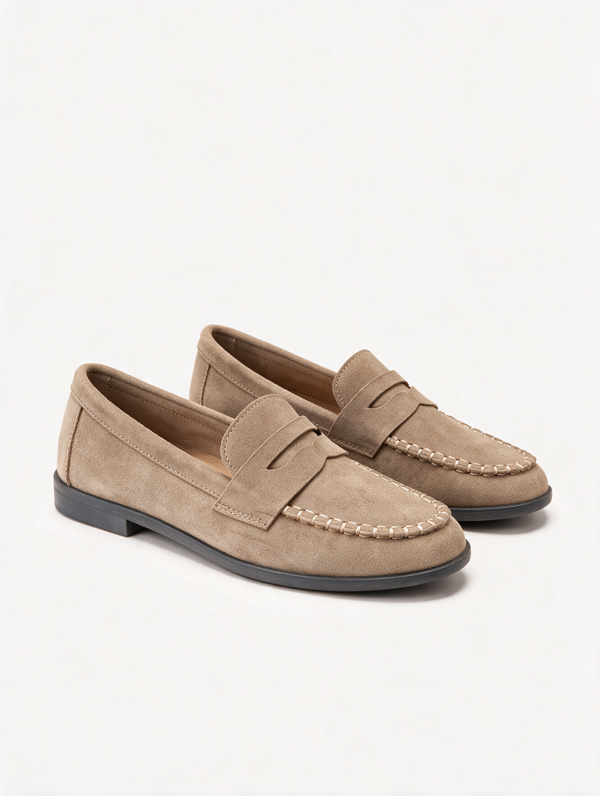 Zapatos mocasín mujer Beige