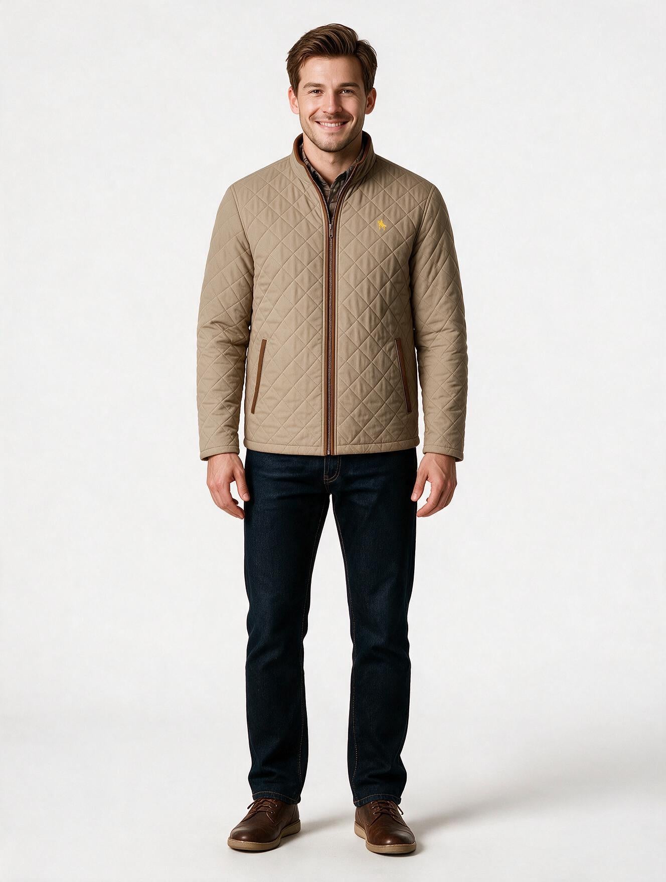 Chaqueta rombos Beige