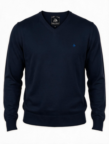 Jersey Hombre Cuello Pico Marino