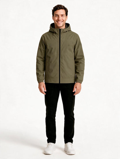 Chaqueta Hombre Verde Con Capucha