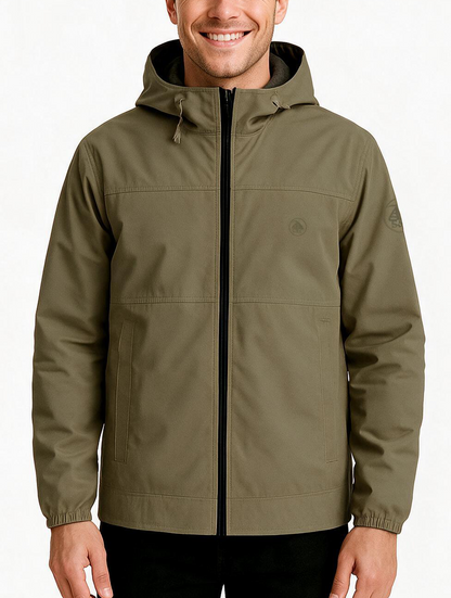 Chaqueta Hombre Verde Con Capucha