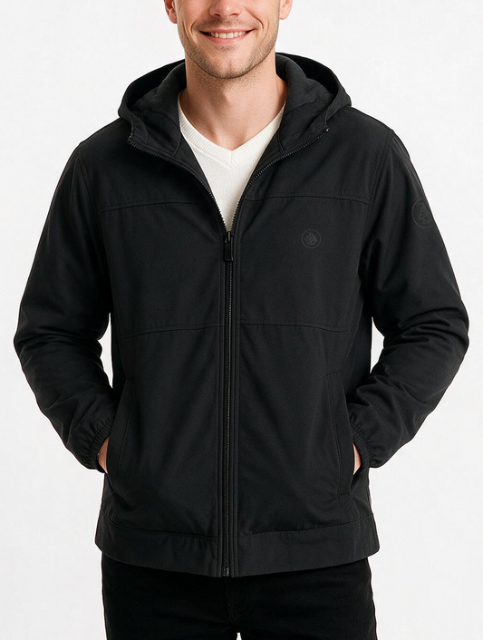 Chaqueta Hombre Negra Con Capucha