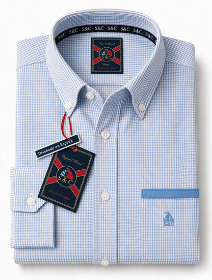 Camisa hombre manga larga Belmont Azul Celeste