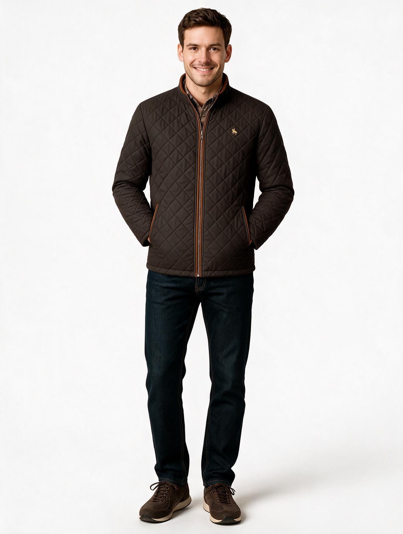 Chaqueta rombos Marrón