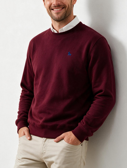 Sudadera Básica con bordado Burdeos