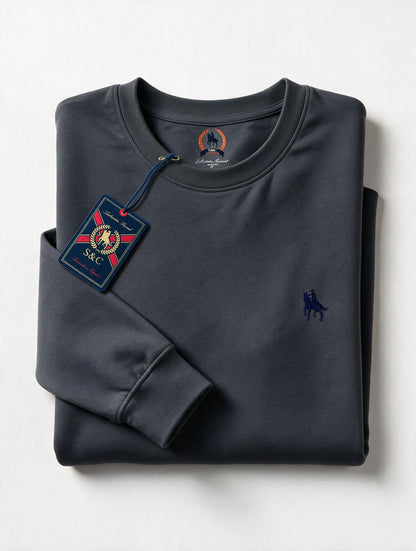 Sudadera Básica con bordado Gris Oscuro