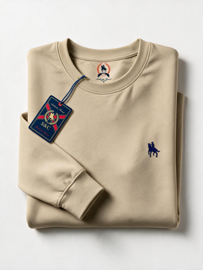 Sudadera Básica con bordado Arena