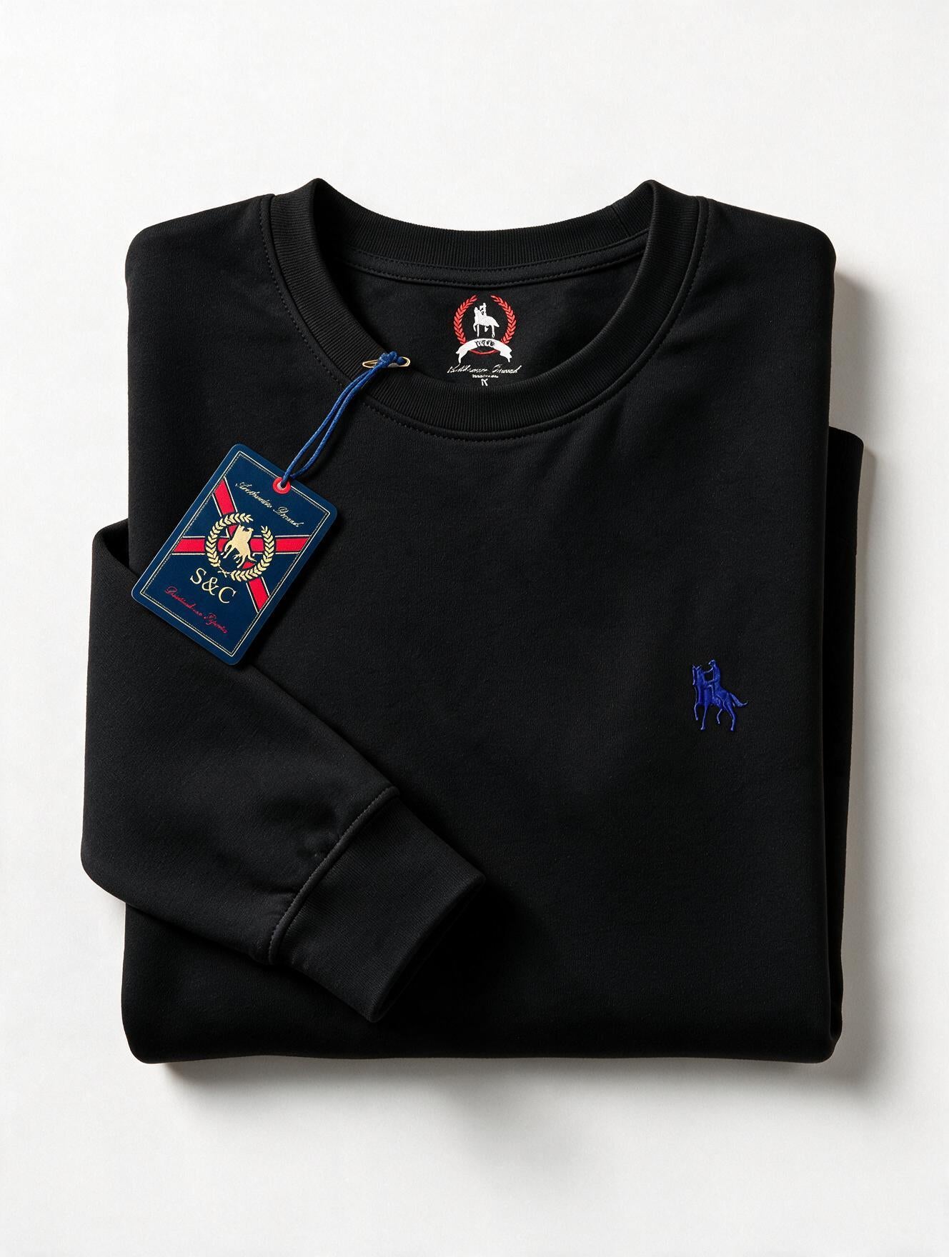 Sudadera Básica con bordado Negro