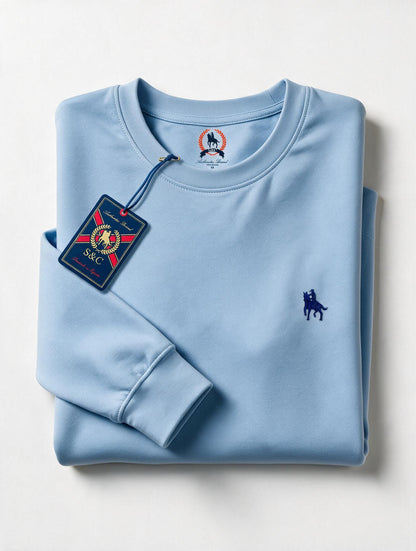 Sudadera Básica con bordado Azul Celeste