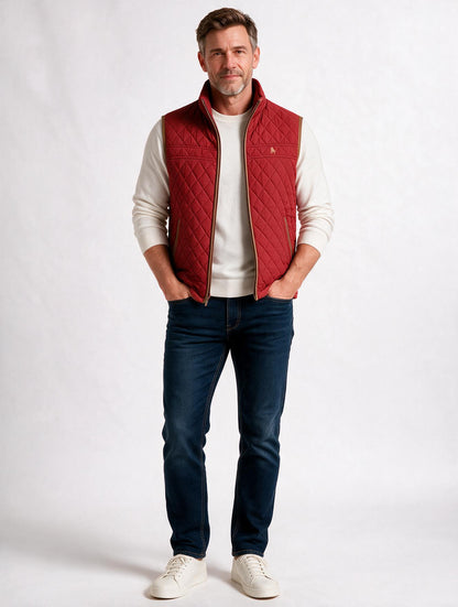 Chaleco modelo rombos Granate