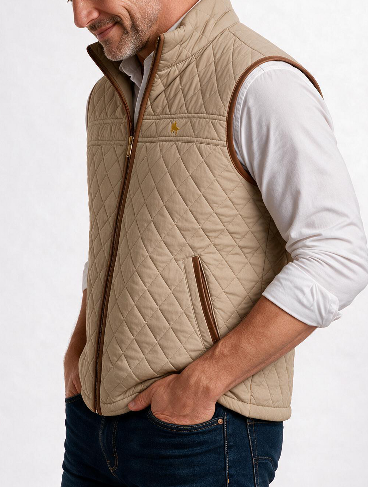 Chaleco modelo rombos Beige