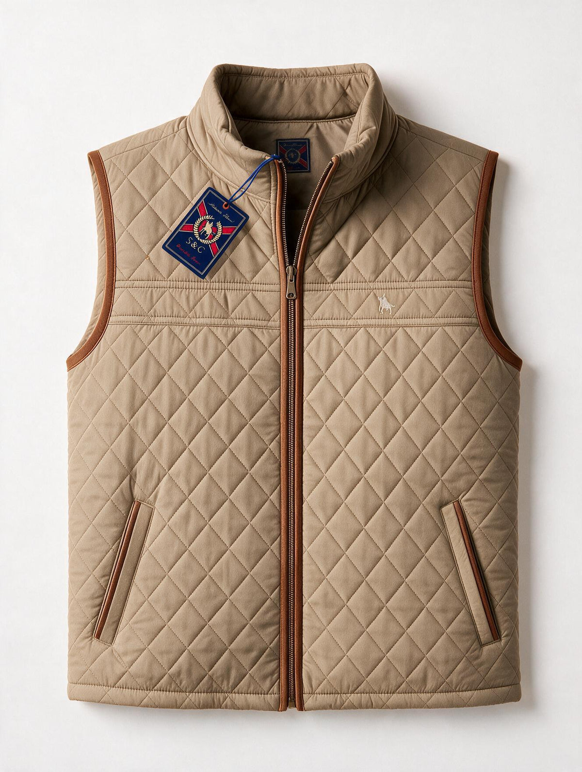 Chaleco modelo rombos Beige