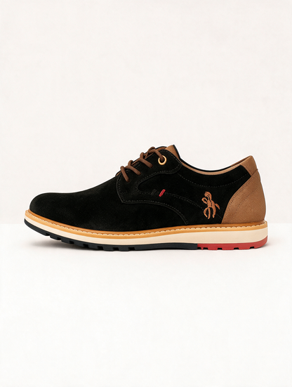 Zapato casual hombre Negro con camel