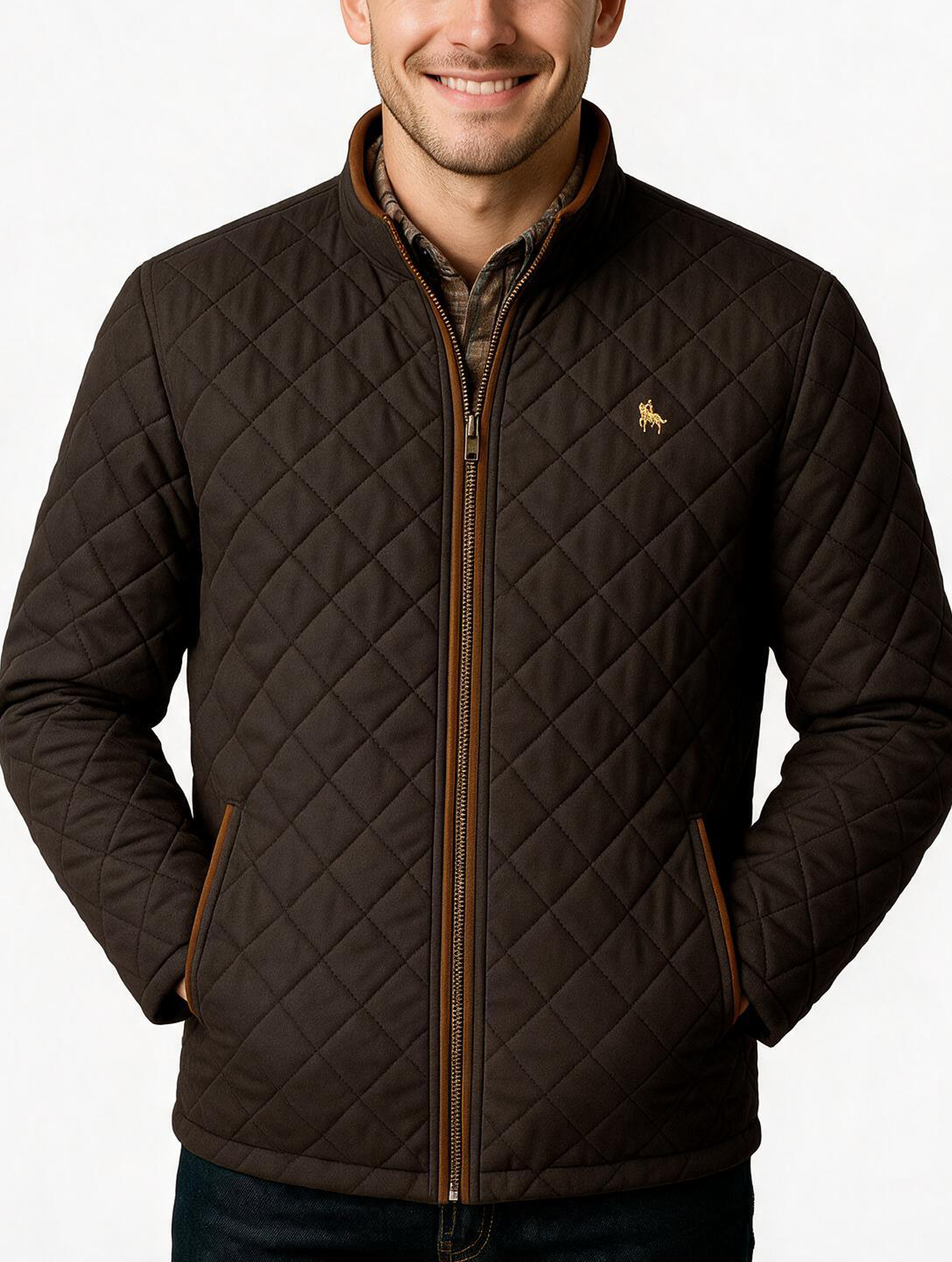 Chaqueta rombos Marrón