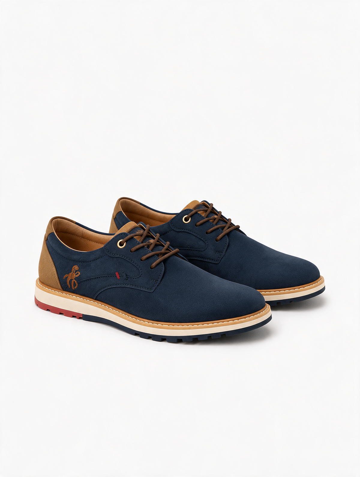 Zapato casual hombre azul marino con camel