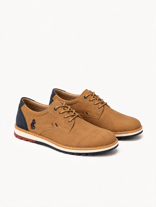 Zapato casual hombre camel con azul marino