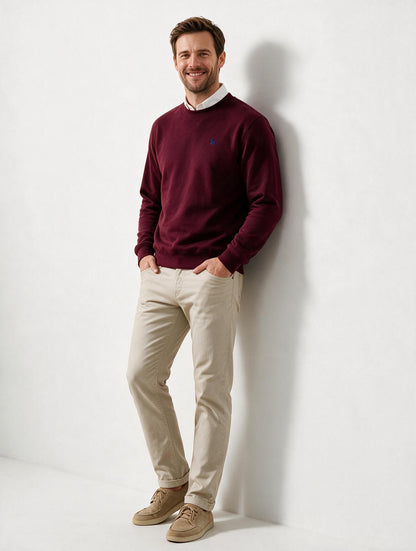 Sudadera Básica con bordado Burdeos