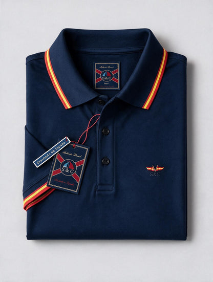 Polo hombre manga corta NATION Marino