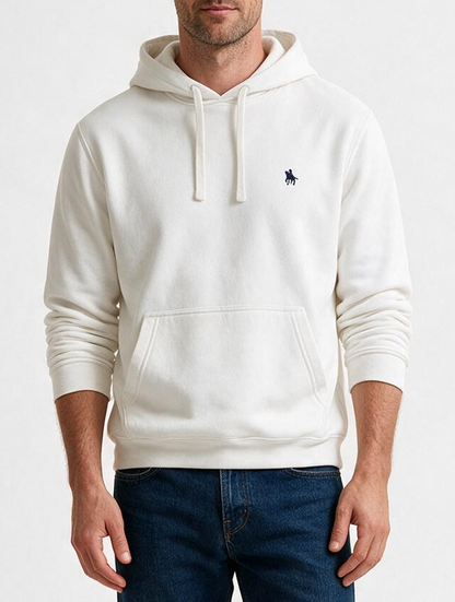 Sudadera Capucha y Bolsillo con bordado Blanco