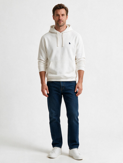 Sudadera Capucha y Bolsillo con bordado Blanco