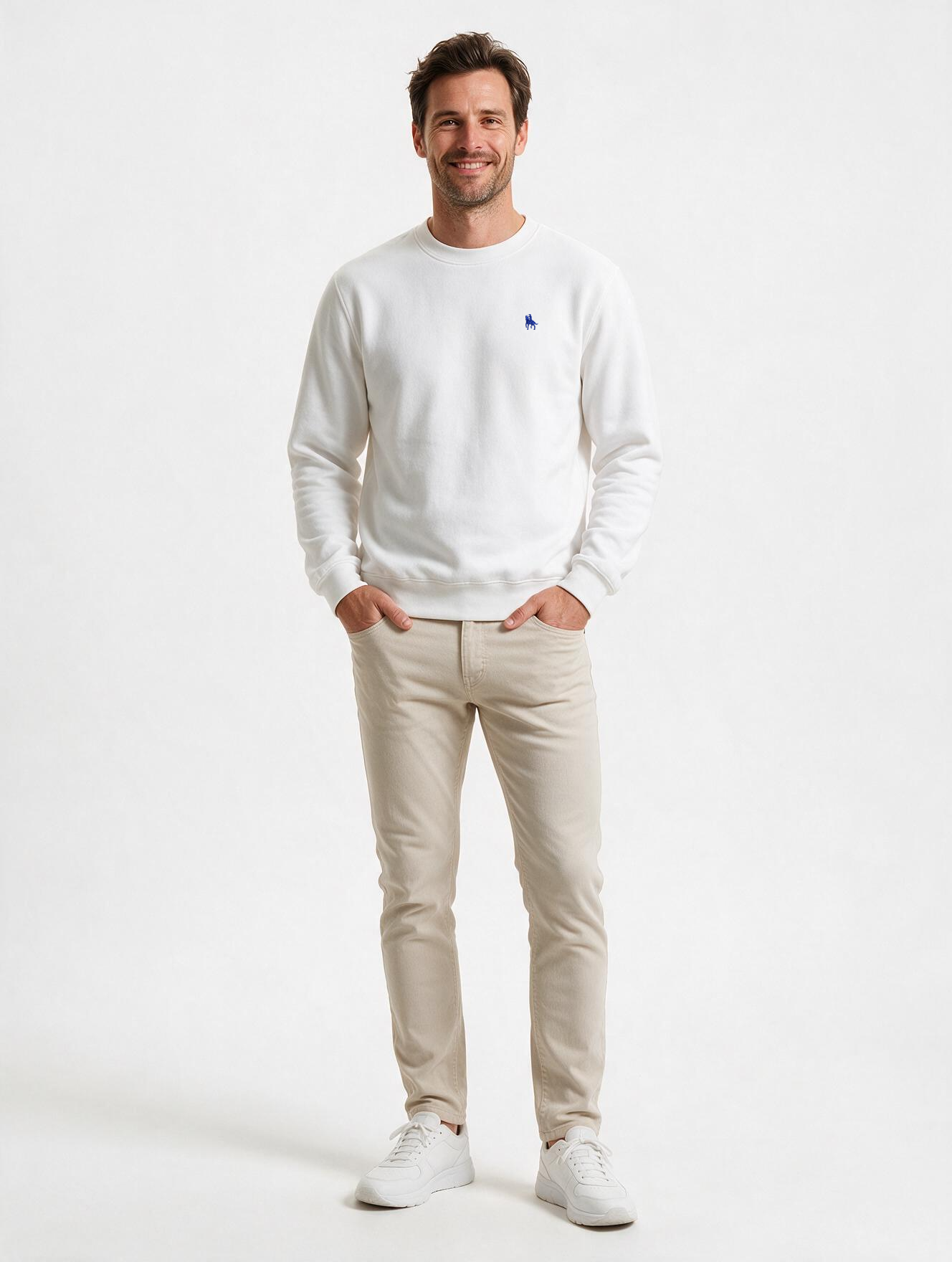 Sudadera Básica con bordado Blanco