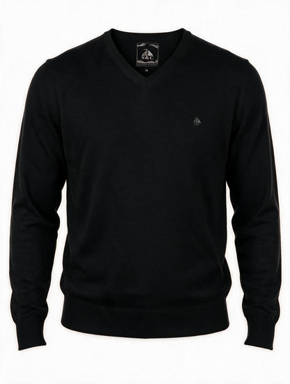 Jersey Hombre Cuello Pico Negro