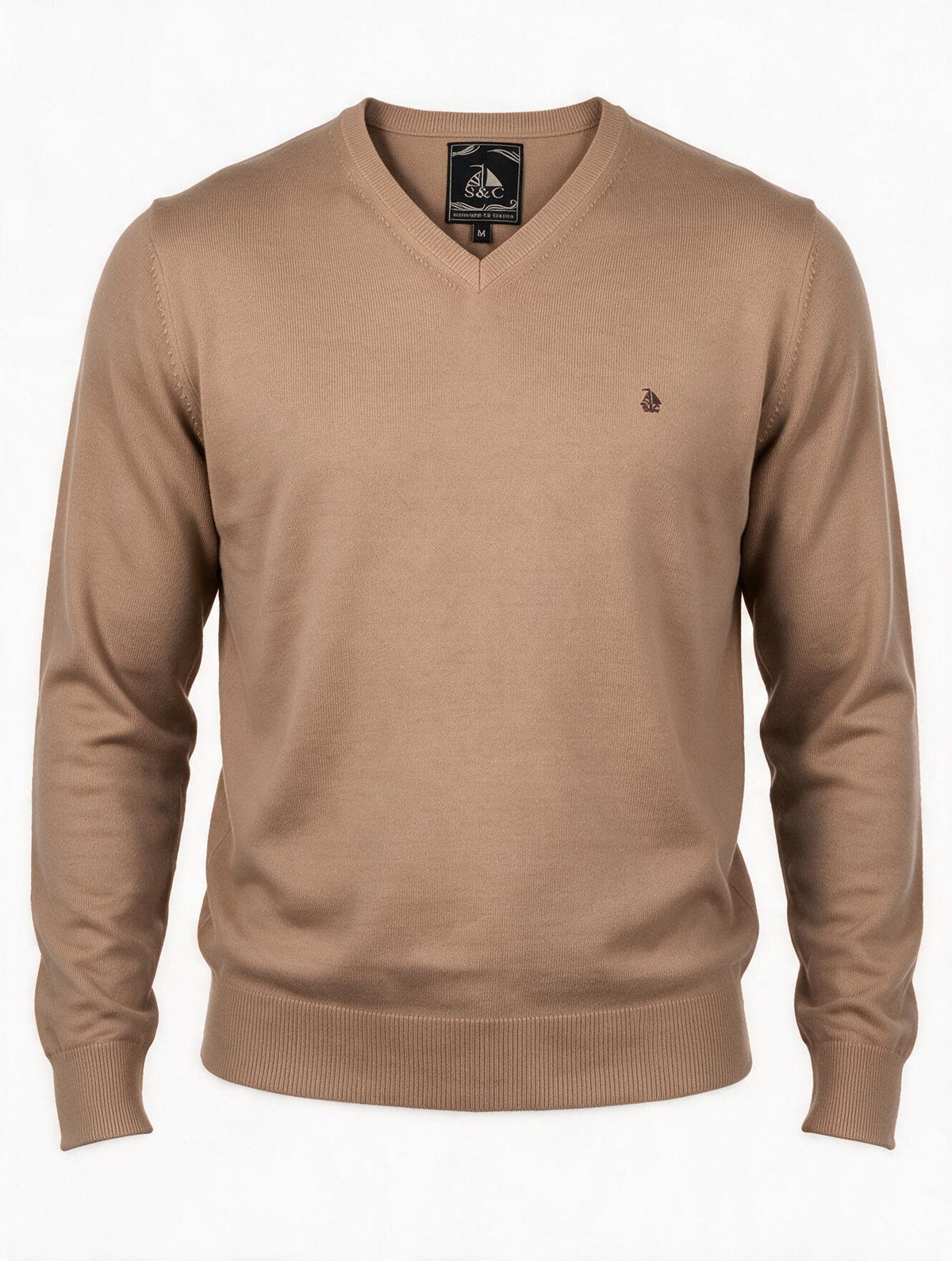 Jersey Hombre Cuello Pico Beige