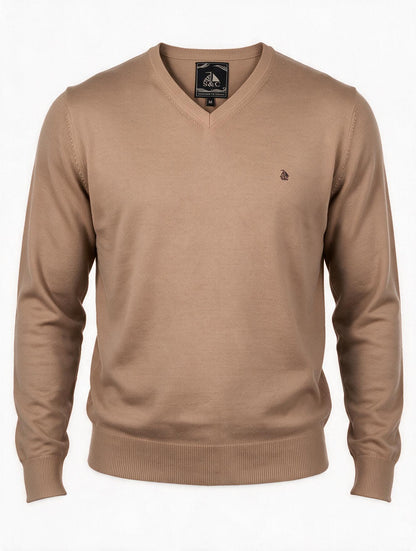 Jersey Hombre Cuello Pico Beige