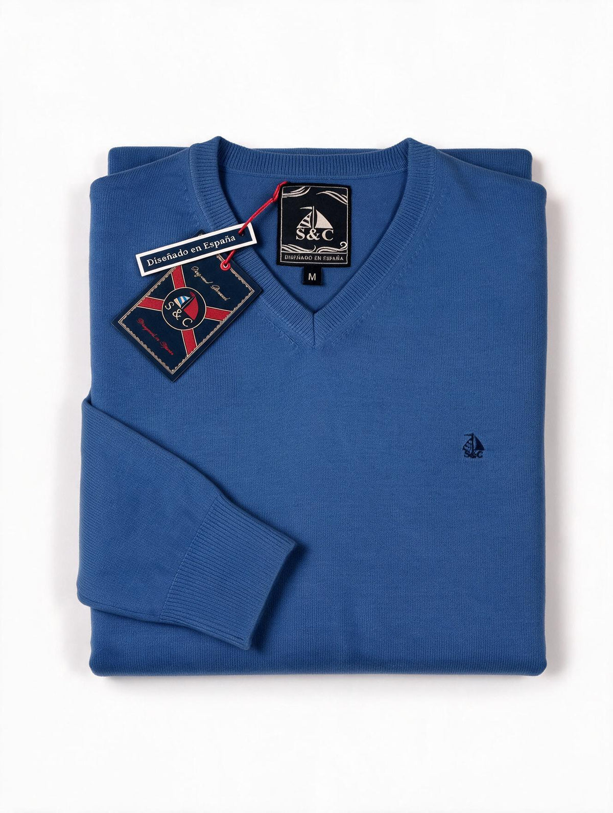 Jersey Hombre Cuello Pico Azul Royal