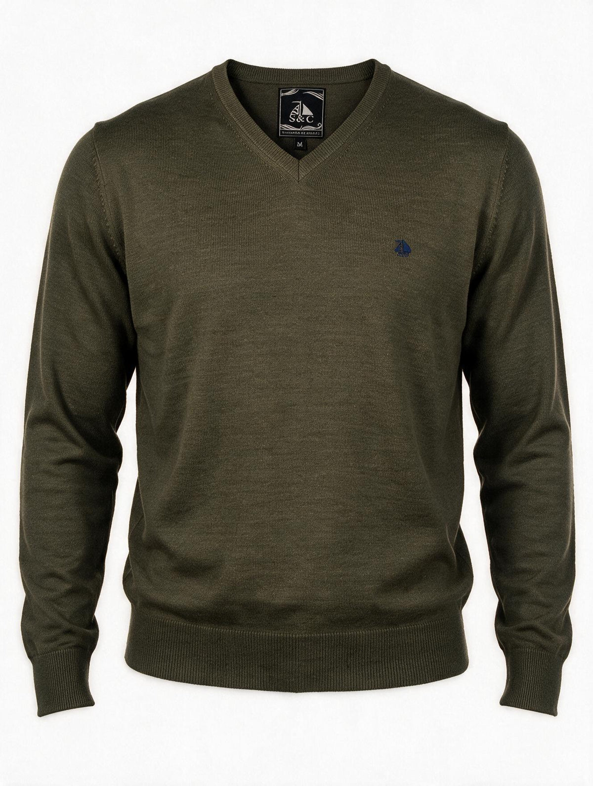Jersey Hombre Cuello Pico Kaki