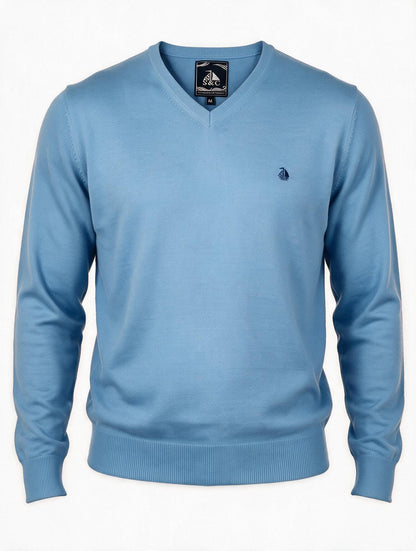 Jersey Hombre Cuello Pico Celeste