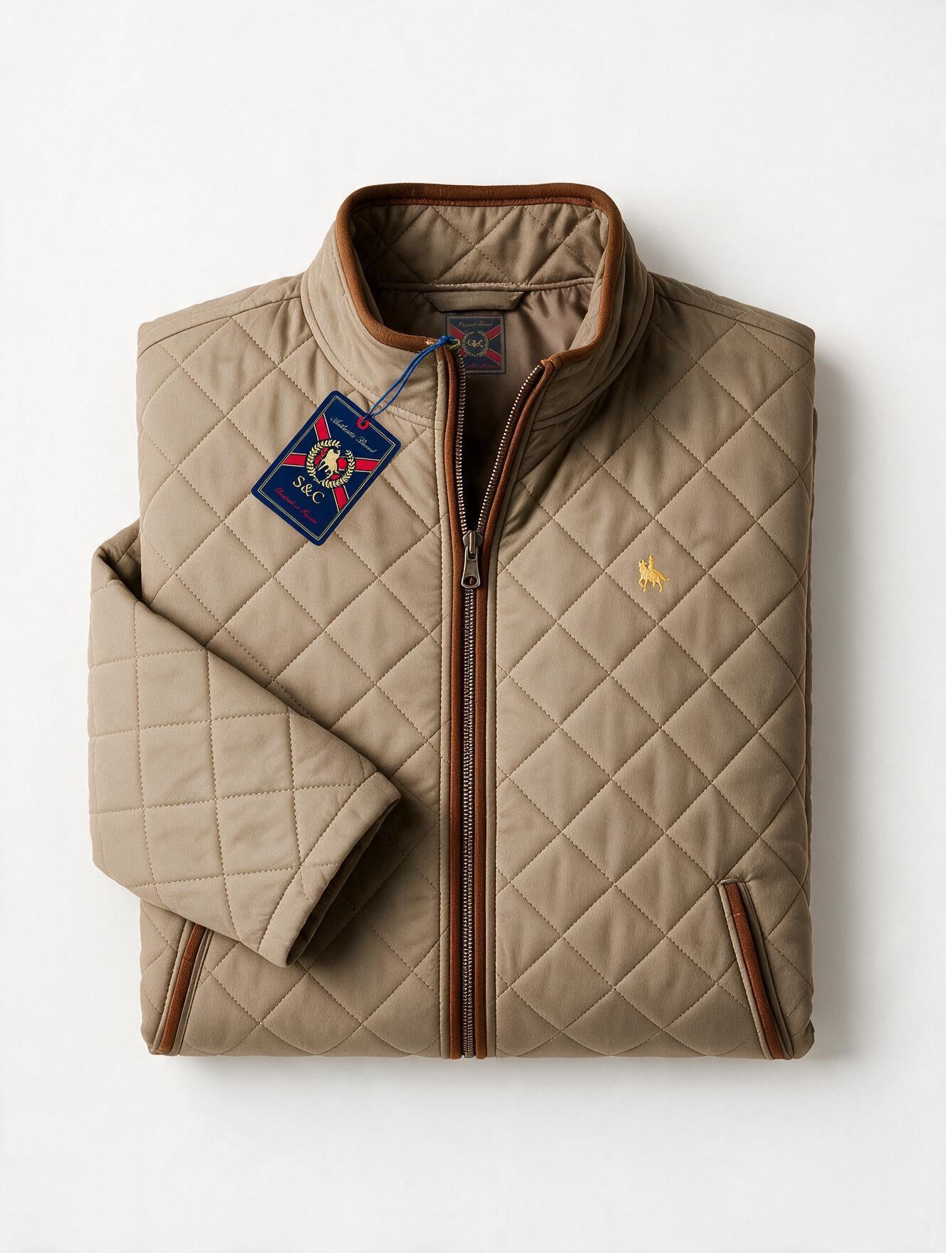 Chaqueta rombos Beige
