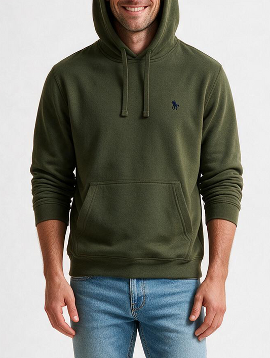 Sudadera Capucha y Bolsillo con bordado Verde