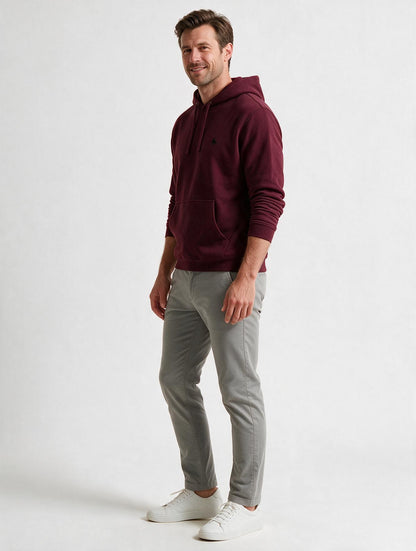 Sudadera Capucha y Bolsillo con bordado Burdeos
