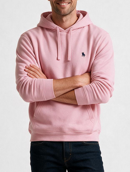 Sudadera Capucha y Bolsillo con bordado Rosa
