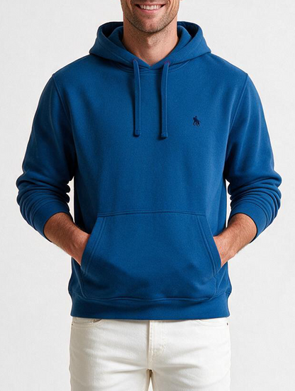 Sudadera Capucha y Bolsillo con bordado Azul Royal